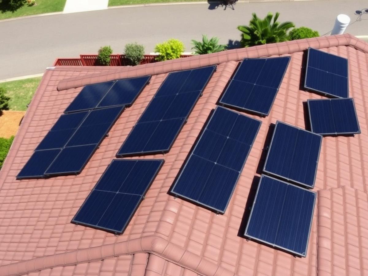 Solar panels installed on an Australian suburban rooftop